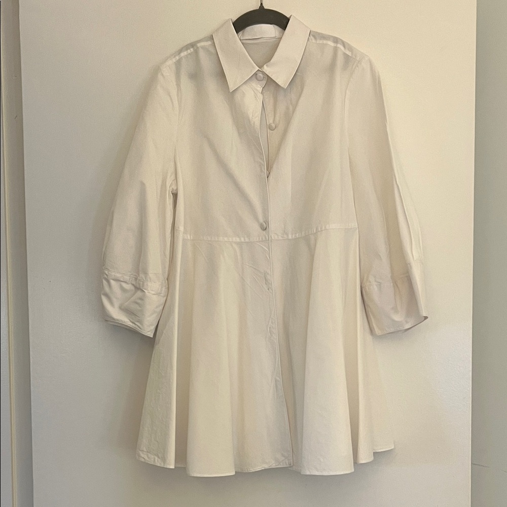 Classic Women's White Button-Down Shirt Dress